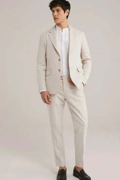 blazer met stretch en visgraatpatroon