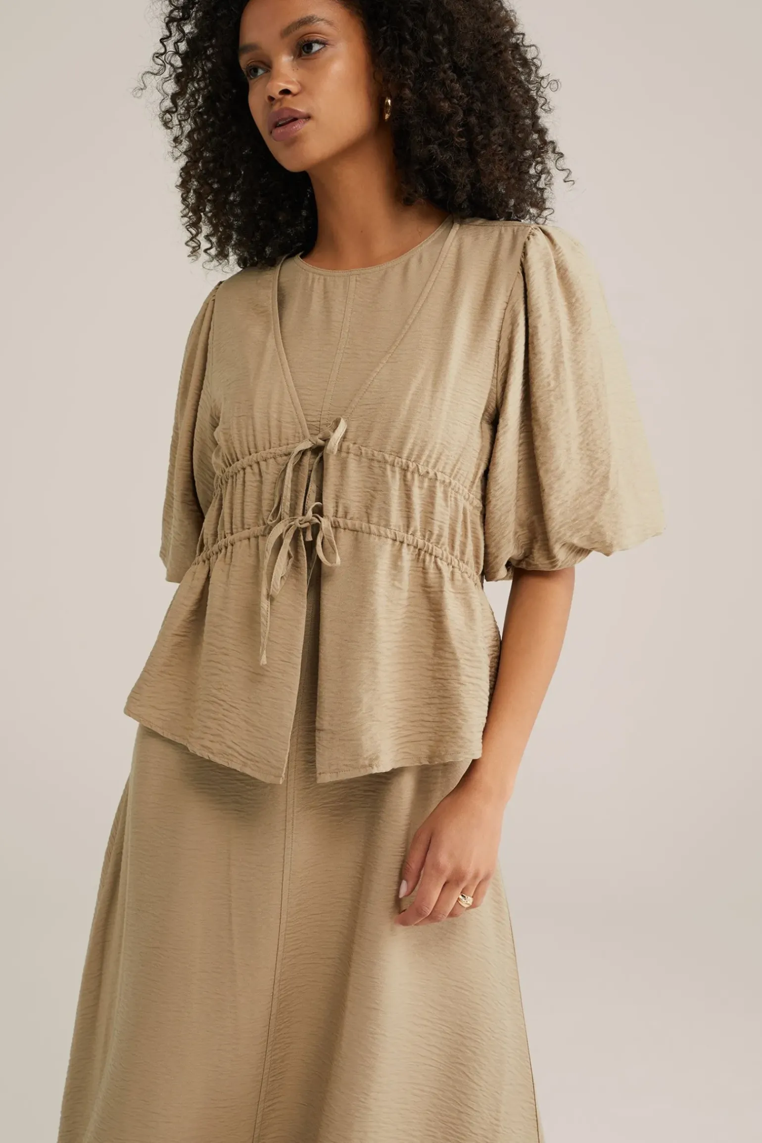 blouse met ballonmouwen