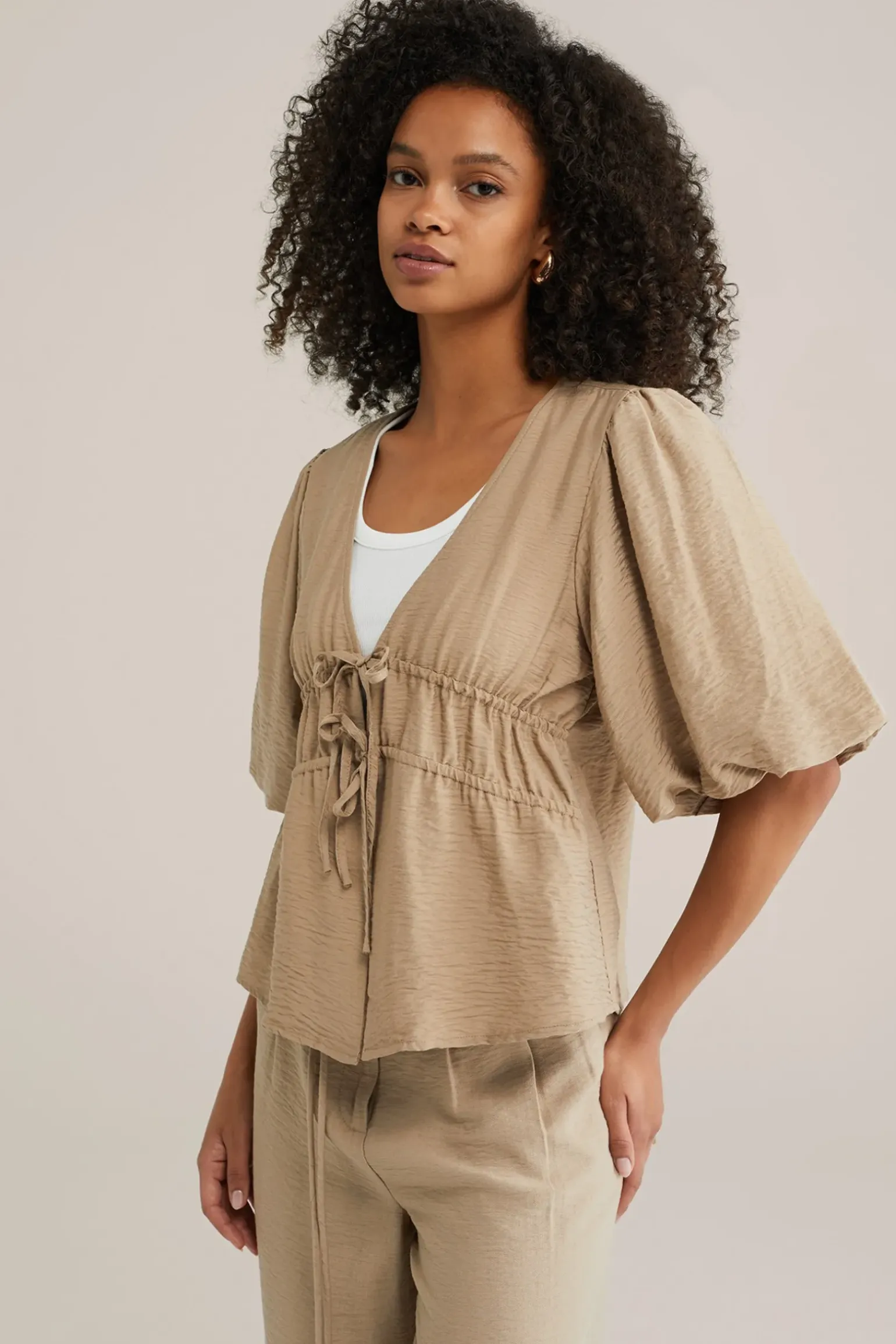 blouse met ballonmouwen