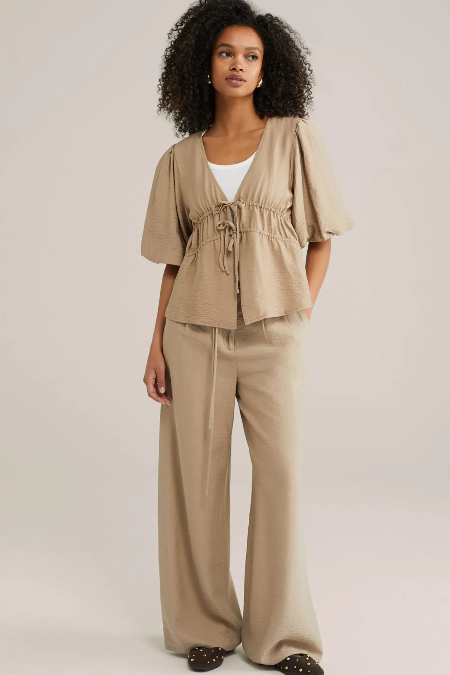 blouse met ballonmouwen