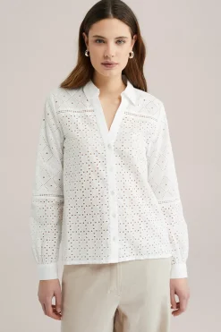 blouse met broderie anglaise