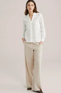 blouse met broderie anglaise