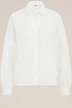 blouse met broderie anglaise