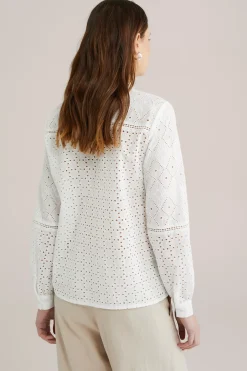 blouse met broderie anglaise
