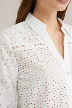 blouse met broderie anglaise