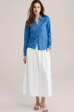 blouse met broderie anglaise