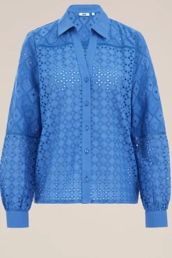 blouse met broderie anglaise