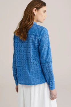 blouse met broderie anglaise