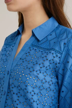 blouse met broderie anglaise