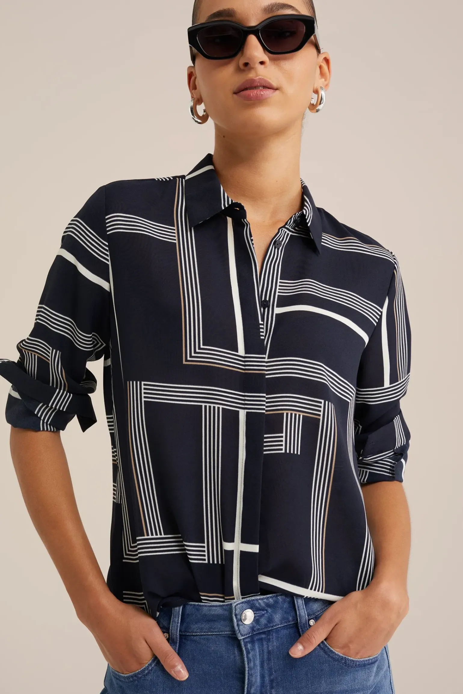 blouse met fijne structuur