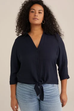 blouse met knoopdetail - Curve