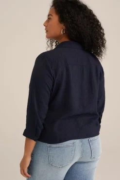 blouse met knoopdetail - Curve