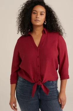 blouse met knoopdetail - Curve