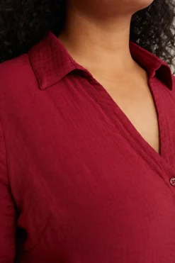 blouse met knoopdetail - Curve