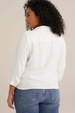blouse met knoopdetail - Curve
