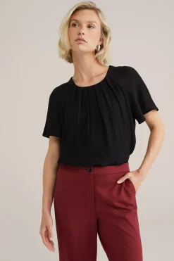 blouse met plooidetail