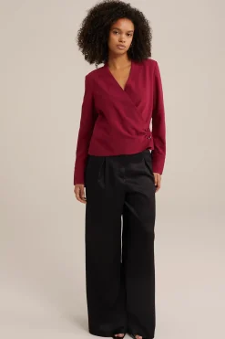 blouse met sluitdetail