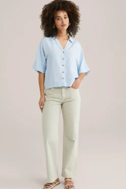 blouse van linnenmix