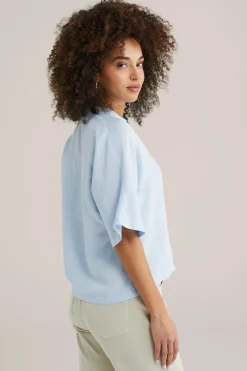 blouse van linnenmix