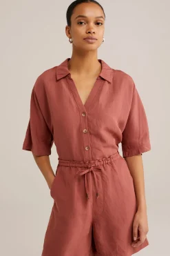 blouse van linnenmix