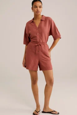 blouse van linnenmix
