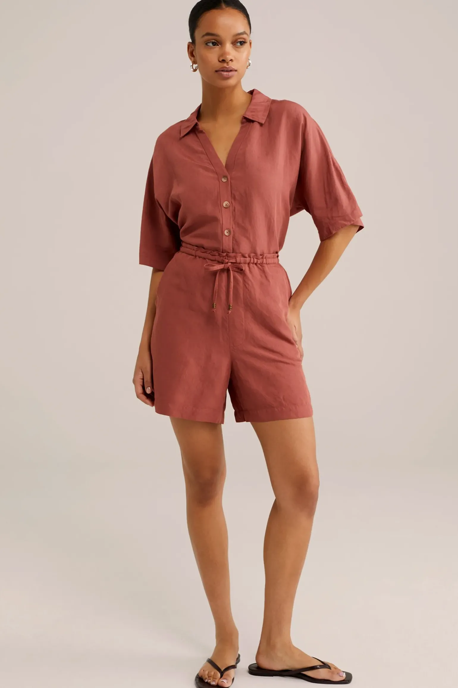 blouse van linnenmix