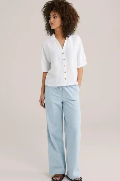 blouse van linnenmix