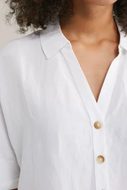 blouse van linnenmix