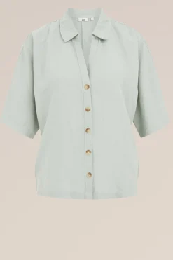 blouse van linnenmix