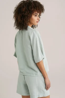 blouse van linnenmix