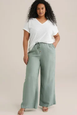 broek van linnenmix - Curve