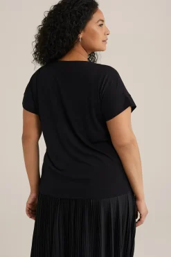 curve T-shirt met V- hals