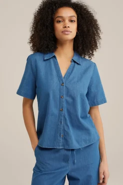 denim blouse