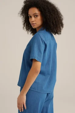 denim blouse