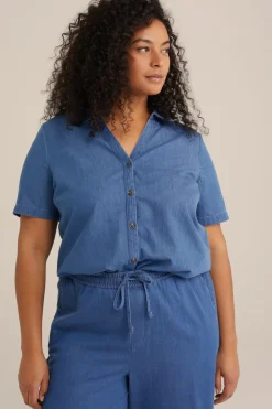 denim blouse - Curve