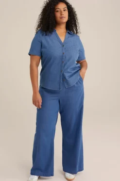 denim blouse - Curve