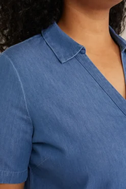 denim blouse - Curve