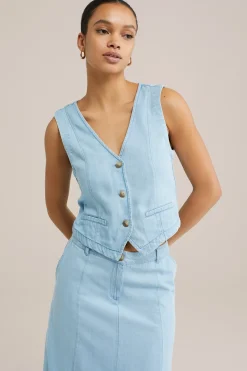 denim gilet