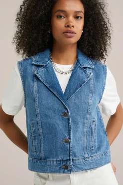 denim gilet
