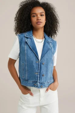 denim gilet