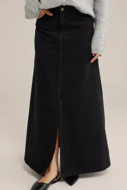 denim maxi rok