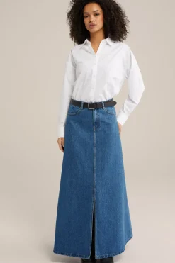 denim maxi rok
