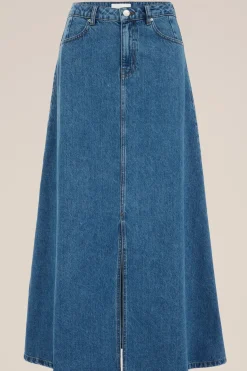 denim maxi rok