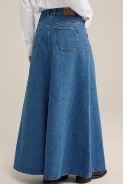 denim maxi rok