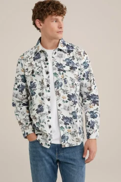 denim overshirt met dessin