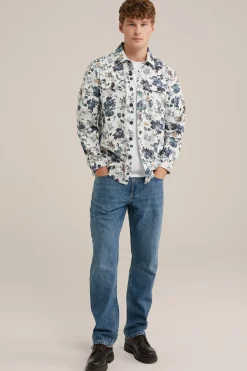 denim overshirt met dessin