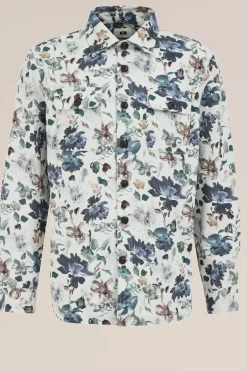denim overshirt met dessin