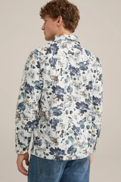denim overshirt met dessin