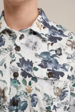 denim overshirt met dessin