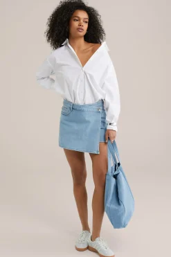denim skort